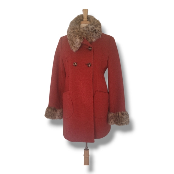 Apt 9 Wool Blend Faux Fur Collar and Cuff Coat. Women's. Size Med - Picture 1 of 16